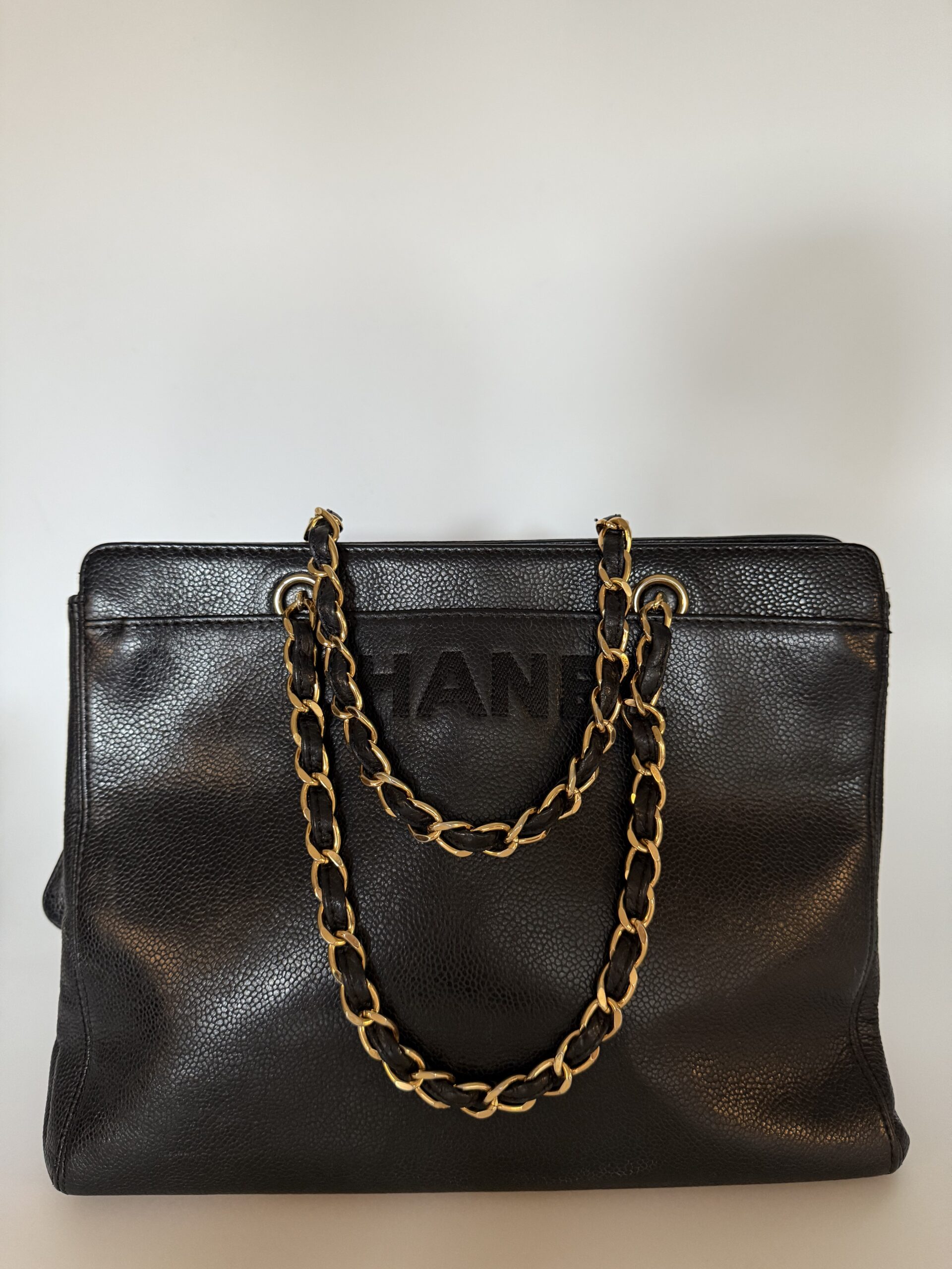 CHANEL Black Caviar Leather Tote